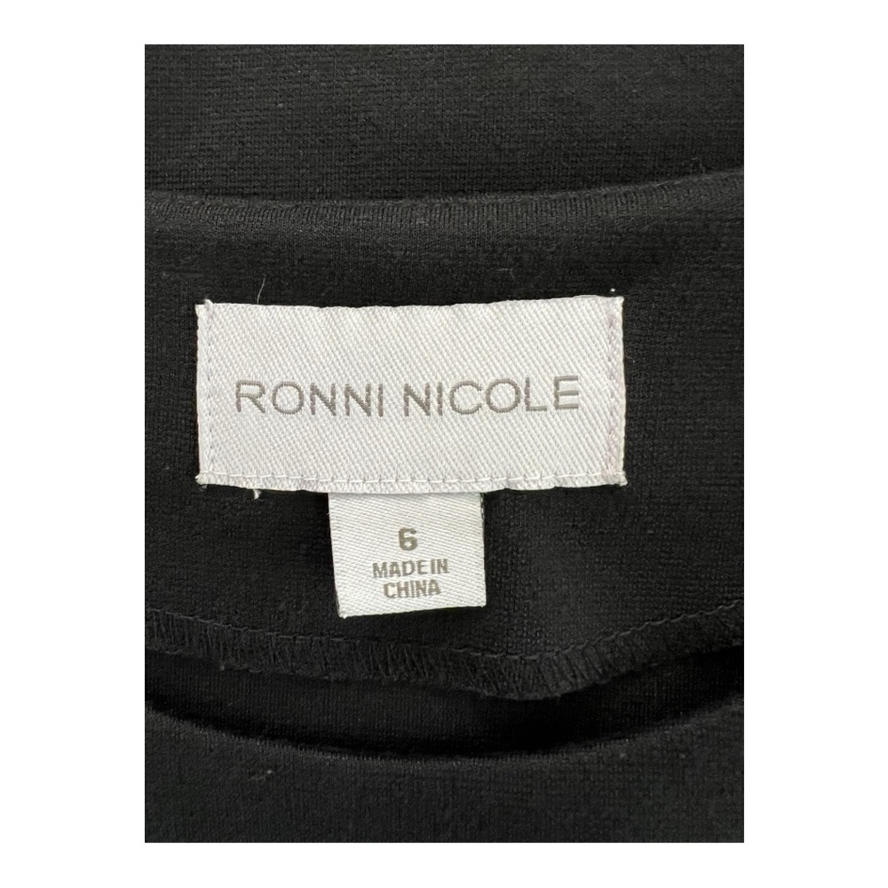 🖤 EUC RONNIE NICOLE Black Cap Sleeve Sheath Dress | Size 6 - Picture 7 of 9